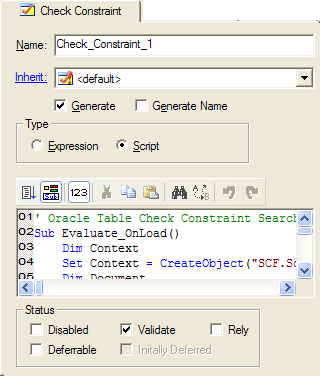 A Table Check Constraint of type Script